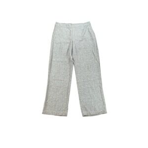 Chico's Pants Women's Gray Taupe Linen Blend Wide Leg Elastic Waist Trousers